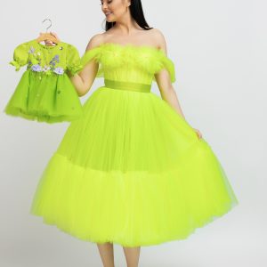 Set rochii mama fiica Neon Tulle Dress