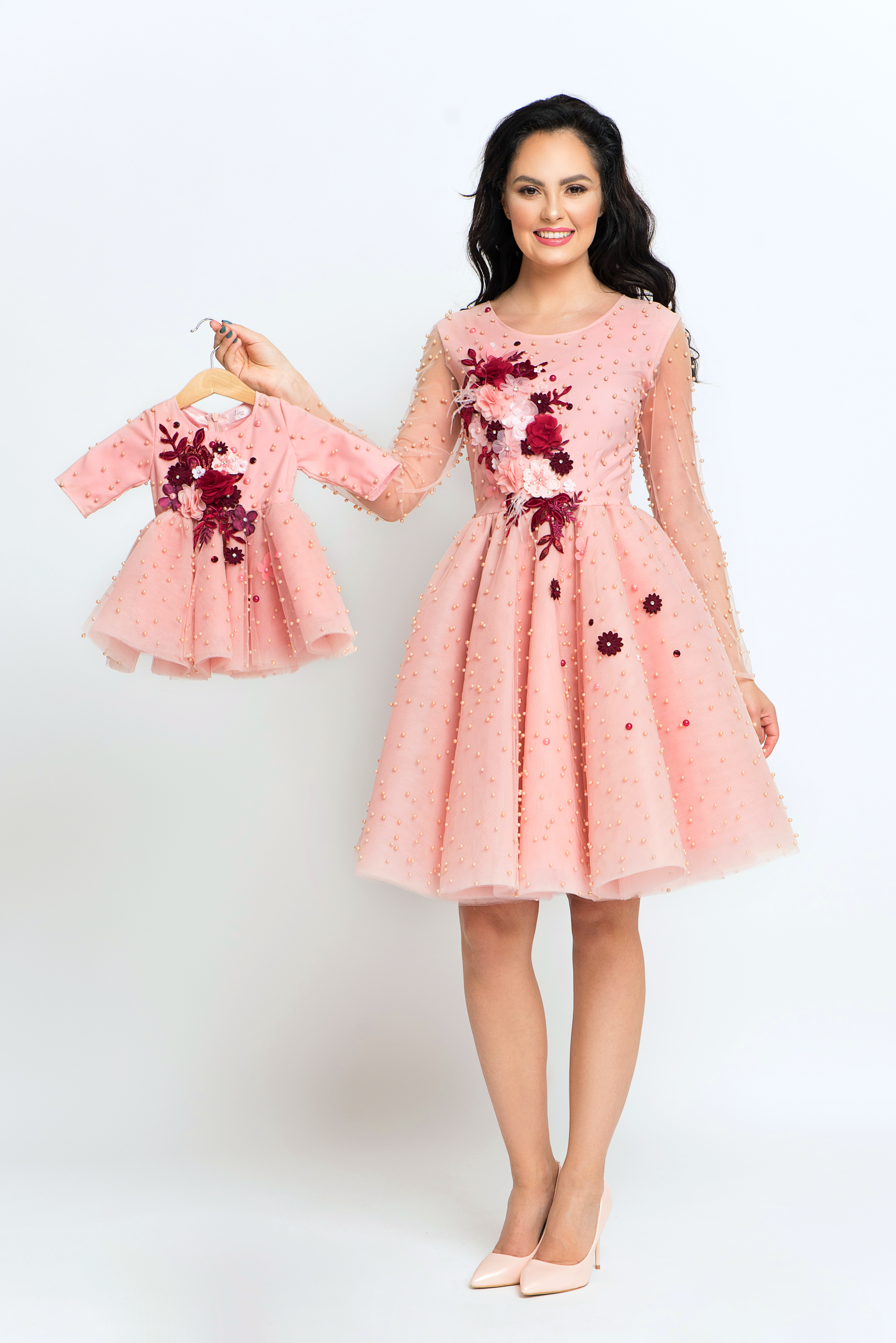 Peach Pearl Girl Dress - imagine 2