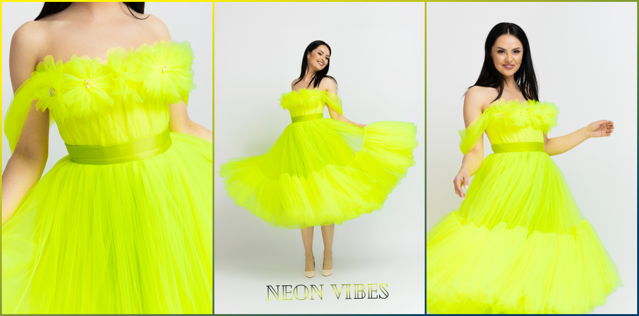 Rochii Mama Fiica Neon Tulle
