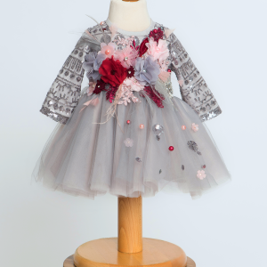 Grey Sequin Baby Dress